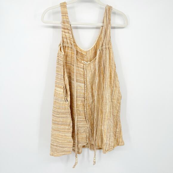 Cleo + Wolf Womens Country Cottagecore Yarn Dye A-Line Tank Dress Size S Beige - Picture 13 of 13